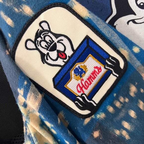 Angry Minnow Men's Acid Washed Hamm's Beer Cotton Flannel Shirt XXL NWT - Picture 6 of 8